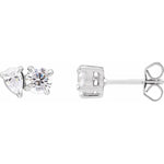 Load image into Gallery viewer, Lab Grown Two-Stone Diamond Stud Earrings in 14K Gold
