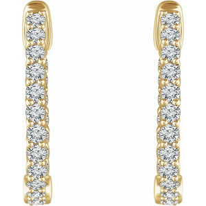 Twisted Diamond Hoop Earrings in 14K Gold