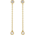 Load image into Gallery viewer, Lab Grown Diamond Drop Chain Earrings in 14K Gold
