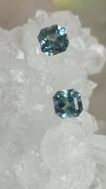 Load image into Gallery viewer, Montana Sapphire 2.7 CTW Blue Green Asscher Cut - Matched Pair
