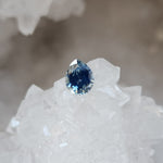Load image into Gallery viewer, Montana Sapphire .94 CT Dark Blue Heart with Silver Edges Pear Cut
