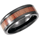 Load image into Gallery viewer, Black Cobalt 8mm Casted Band with Rose Wood Inlay
