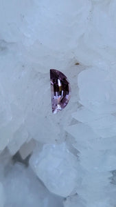 Montana Sapphire .33 CT Pink, Lilac, Lavender, Mauve Half Moon Cut
