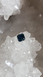 Montana Sapphire .87 CT Deep Blue Green Asscher Cut
