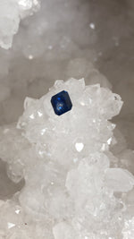 Load image into Gallery viewer, Montana Sapphire 1.08 CT Deep Blue, Silver, Hint of Gold Asscher Cut
