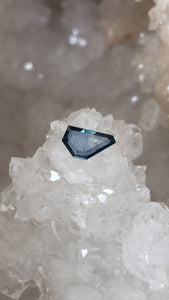 Montana Sapphire 1.16 CT Silver and Blue with Peach and Teal Portrait Cut