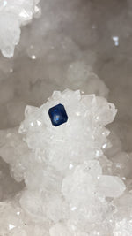 Load image into Gallery viewer, Montana Sapphire 1.08 CT Deep Blue, Silver, Hint of Gold Asscher Cut
