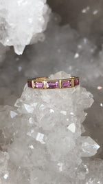 Load image into Gallery viewer, Ring - Sapphire .71 CTW Pink Baguette Cut in 14k Yellow Gold
