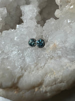 Load image into Gallery viewer, Montana Sapphire Earrings 1.84 ctw Bezel Set Protektor Locking Back Studs
