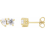 Load image into Gallery viewer, Lab Grown Two-Stone Diamond Stud Earrings in 14K Gold
