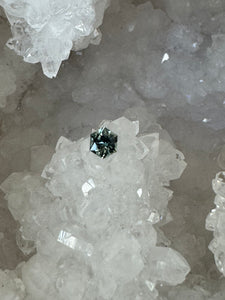 Montana Sapphire .86 Carat Green Blue Brilliant Hexagon Cut