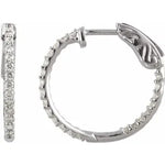 Load image into Gallery viewer, 14K Gold and Diamond Hoop Earrings
