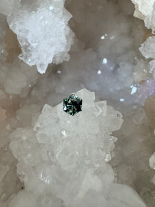 Montana Sapphire .86 Carat Green Blue Brilliant Hexagon Cut