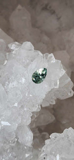 Load image into Gallery viewer, Montana Sapphire .90 CT Seafoam Green Gray Pear Cut
