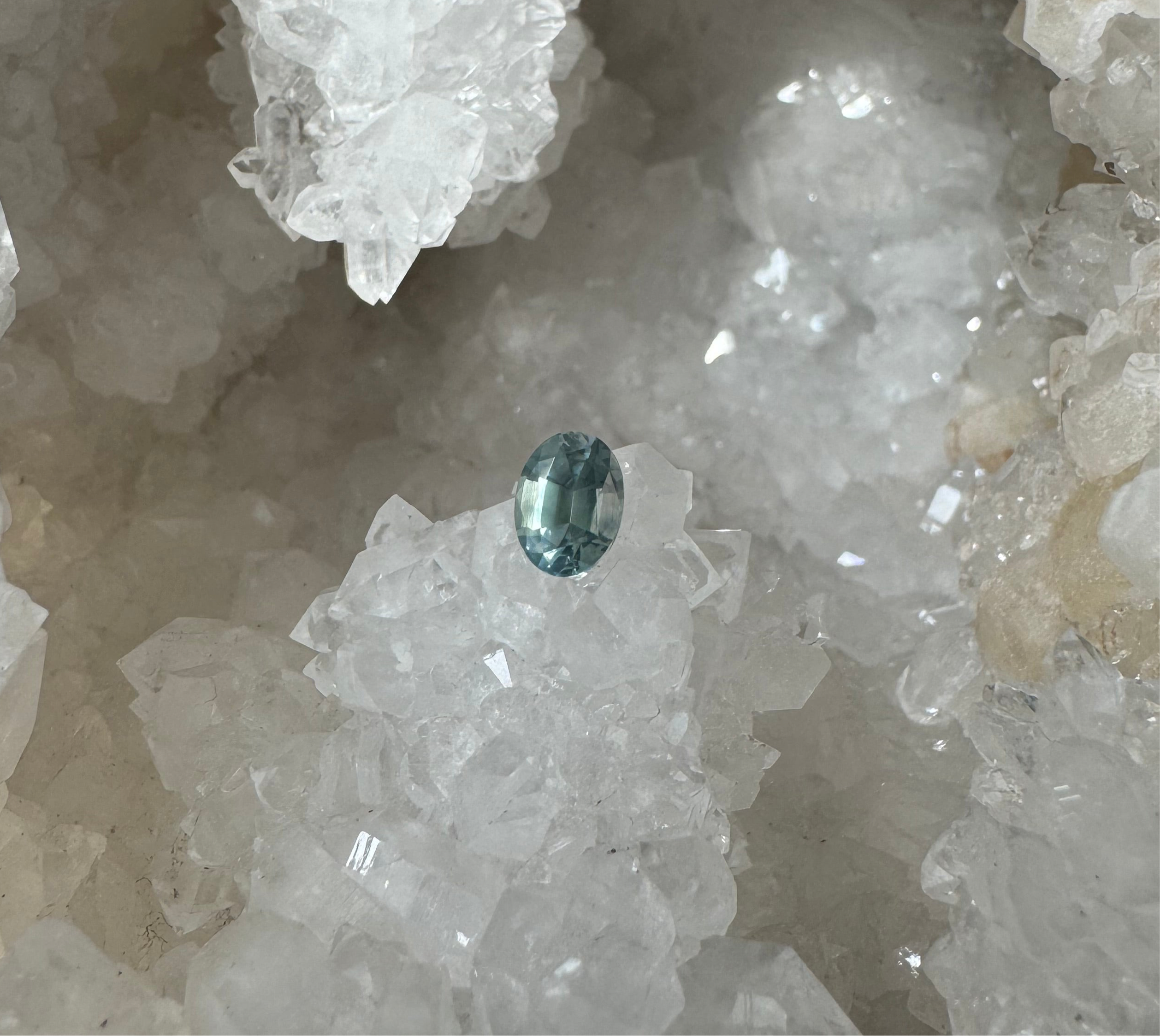 Montana Sapphire 1.61 Carat Soft Sage and Sea Foam Green Oval Cut