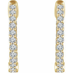 Load image into Gallery viewer, Twisted Diamond Hoop Earrings in 14K Gold
