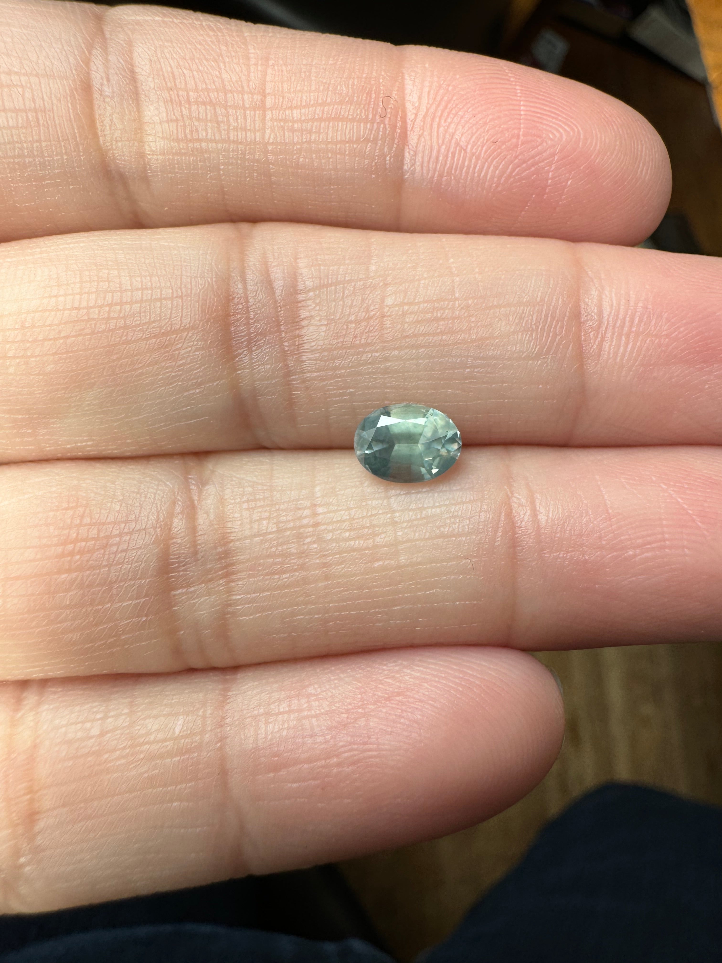 Montana Sapphire 1.61 Carat Soft Sage and Sea Foam Green Oval Cut