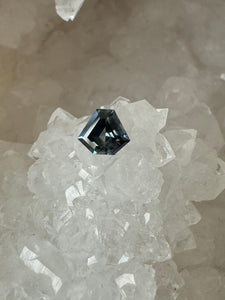 Montana Sapphire .99 Carat Deep Gray Teal Shield Cut