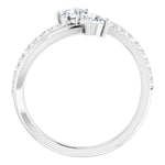 Load image into Gallery viewer, Cosmic Swirl Ring - 14K White 4 mm Forever One™ Lab-Grown Moissanite &amp; 1/4 CTW Natural Diamond Accent
