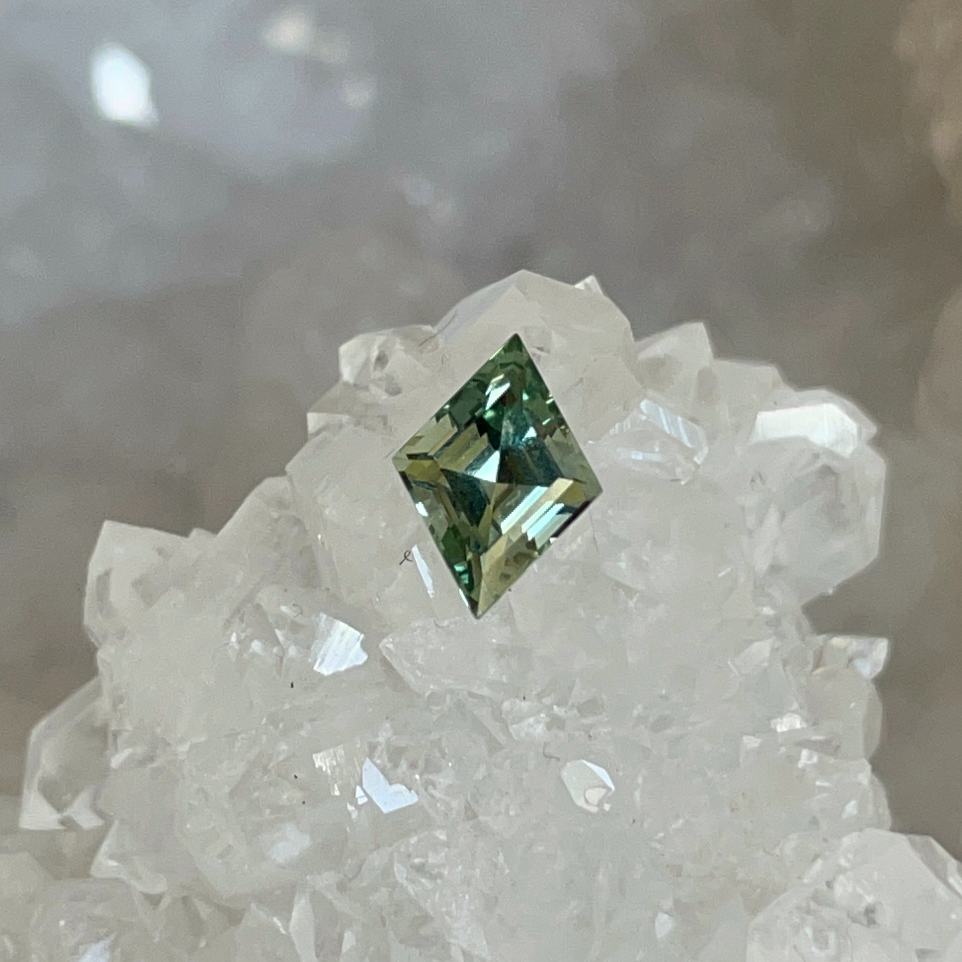 Deposit Custom Ring Order -  1.21 Montana Sapphire Green Lozenge