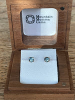 Load image into Gallery viewer, Montana Sapphire Stud Earrings Light Blue .66 ctw 14 KY

