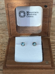 Montana Sapphire Stud Earrings Light Blue .66 ctw 14 KY