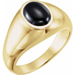 Load image into Gallery viewer, Masculine 14K Gold Ring with Natural Black Onyx
