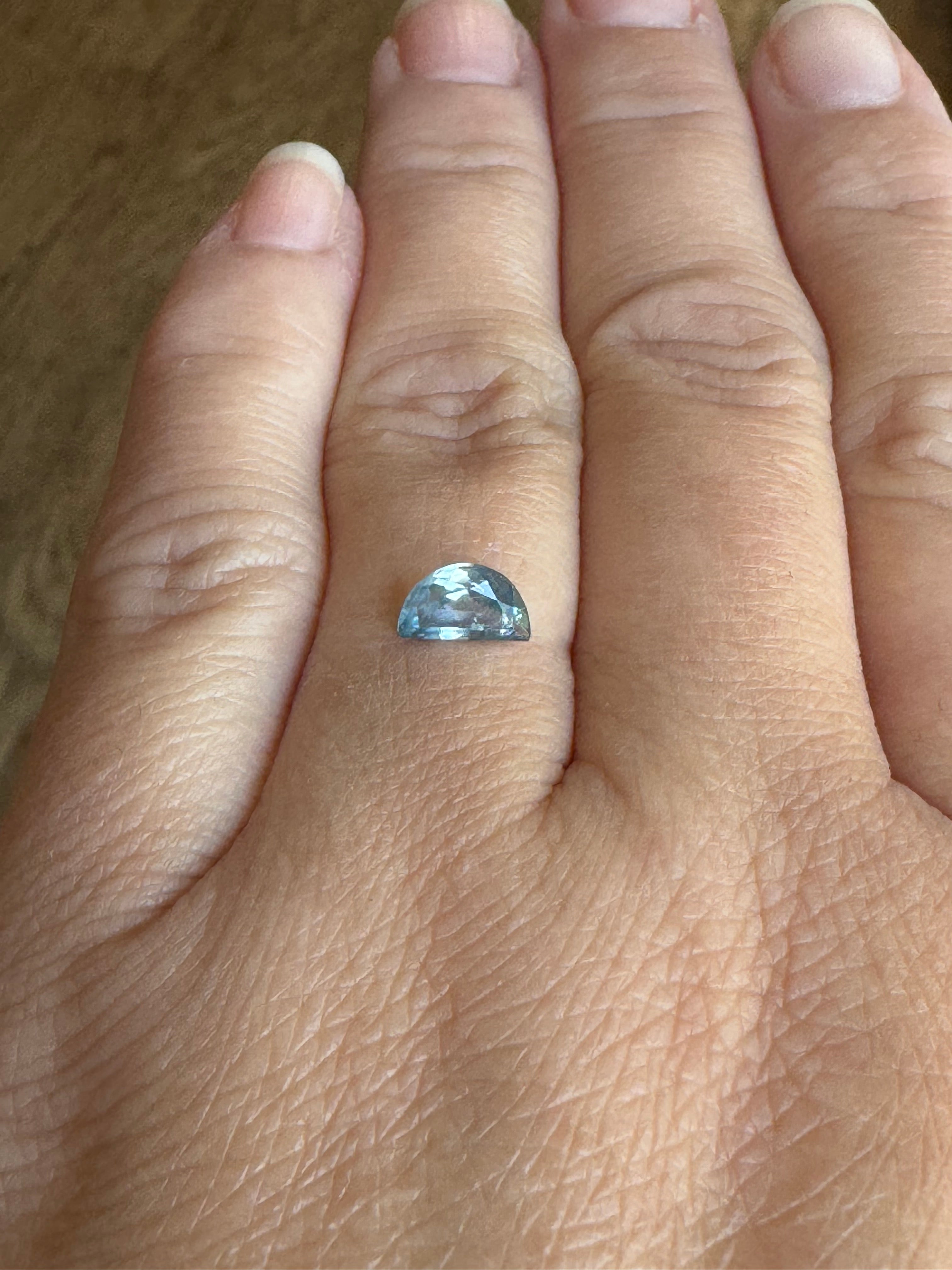 Montana Sapphire 1.06 CT Blue Half-Moon Cut