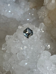 Montana Sapphire 1.08 Carat Silver Slight Green Modified Hexagon Cut