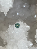 Load image into Gallery viewer, Montana Sapphire 1.08 CT Moody Parti Hexagon Cut
