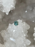Load image into Gallery viewer, Montana Sapphire 1.20 CT Cracked Ice Light Blue Green Stretched Hexagon Cut
