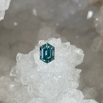 Load image into Gallery viewer, Montana Sapphire 1.45 CT Teal Blue Green Stretched Hexagon Cut
