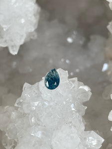 Montana Sapphire 1.49 CT Stormy Waters Blue and Yellow Pear Cut