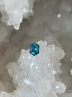 Load image into Gallery viewer, Montana Sapphire 1.58 CT Stormy Blue Green Stretched Hexagon Cut
