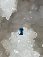 Load image into Gallery viewer, Montana Sapphire 1.25 CT Deep Blue Green Emerald Cut
