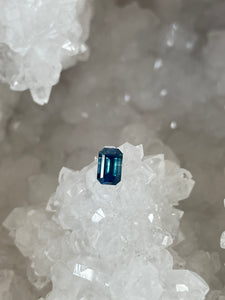Montana Sapphire 1.25 CT Deep Blue Green Emerald Cut