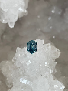 Montana Sapphire 1.71 CT Gorgeous Teal Stretched Hexagon Cut