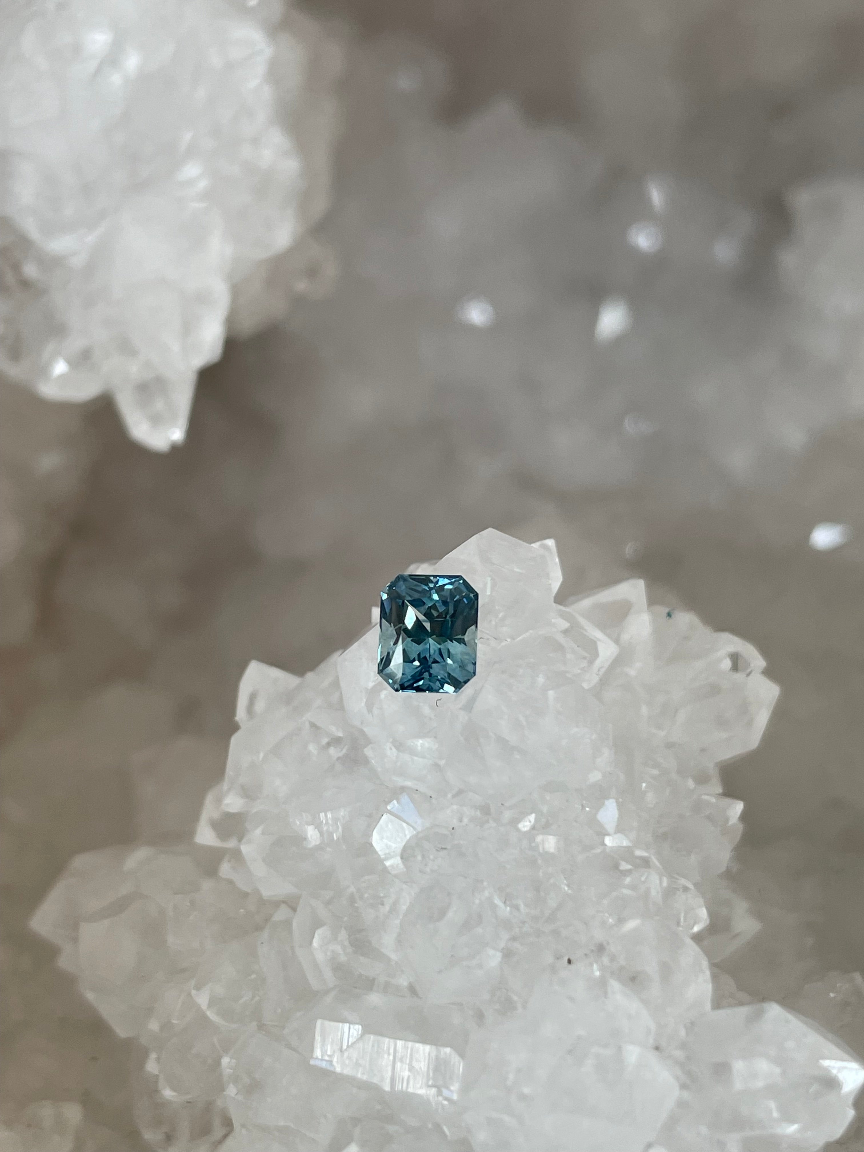 Montana Sapphire 1.01 CT Blue Green Radiant Cut