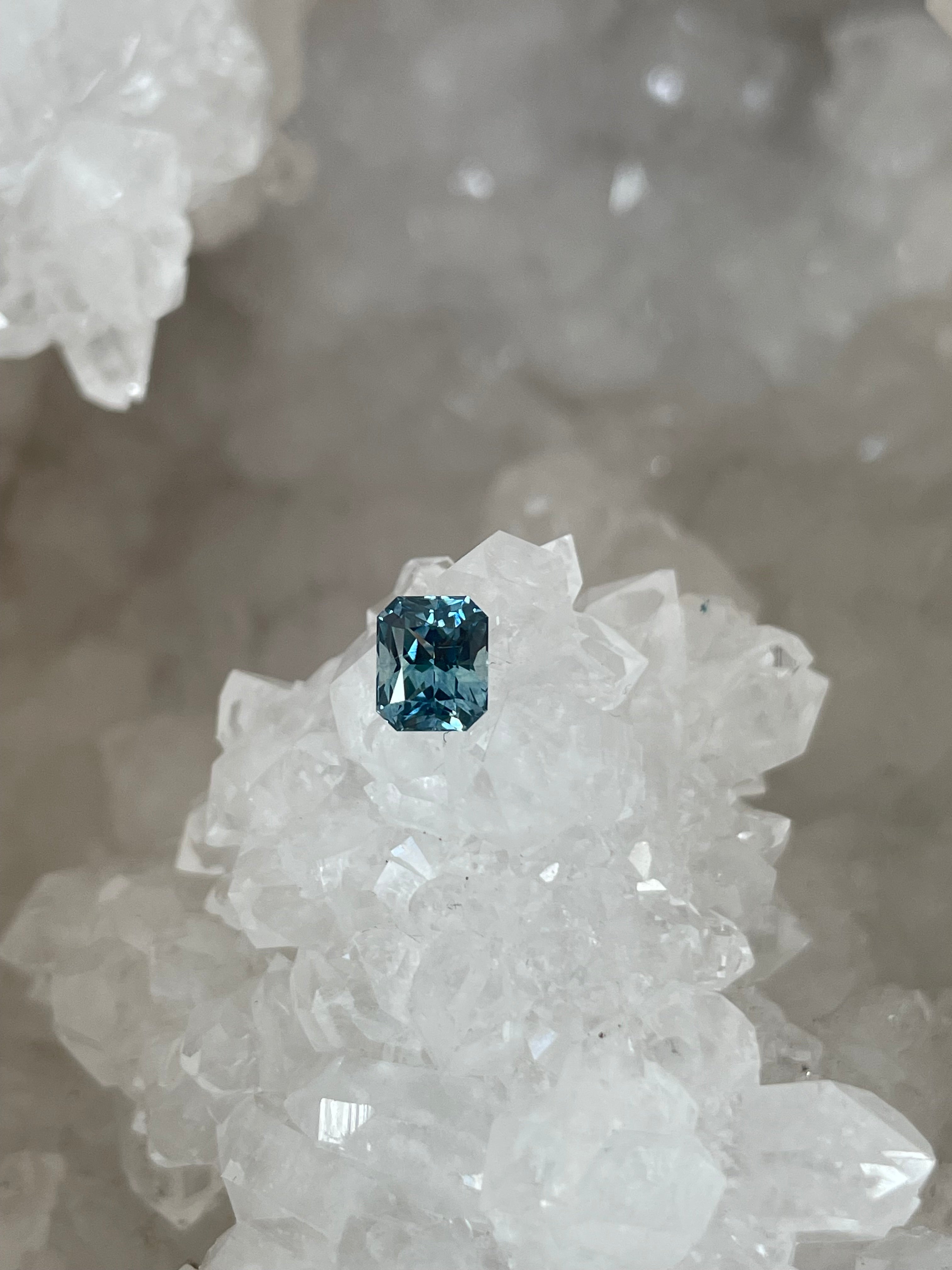 Montana Sapphire 1.01 CT Blue Green Radiant Cut