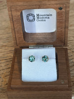 Load image into Gallery viewer, Montana Sapphire Earrings - 1.32 CTW Hexagon Cut Blue Green
