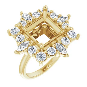 Aurora Diamond Burst Engagement Ring Setting