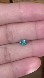 Load and play video in Gallery viewer, Montana Sapphire 1.30 CT Deep Waters Blue Pear Cut
