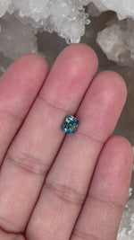 Load and play video in Gallery viewer, Montana Sapphire 1.35 CT Blue Green Radiant Cut

