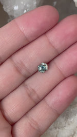 Load and play video in Gallery viewer, Montana Sapphire 1.08 CT Light Blue Green Stretched Hexagon Cut

