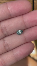 Load and play video in Gallery viewer, Montana Sapphire 1.19 CT Light Green Pear Cut
