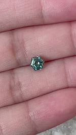 Load and play video in Gallery viewer, Montana Sapphire 1.05 CT Blue Green Step Hexagon Cut
