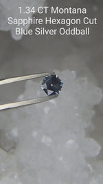 Load and play video in Gallery viewer, Montana Sapphire 1.34 CT Color Change Blue Silver Slight Lilac Hexagon Cut
