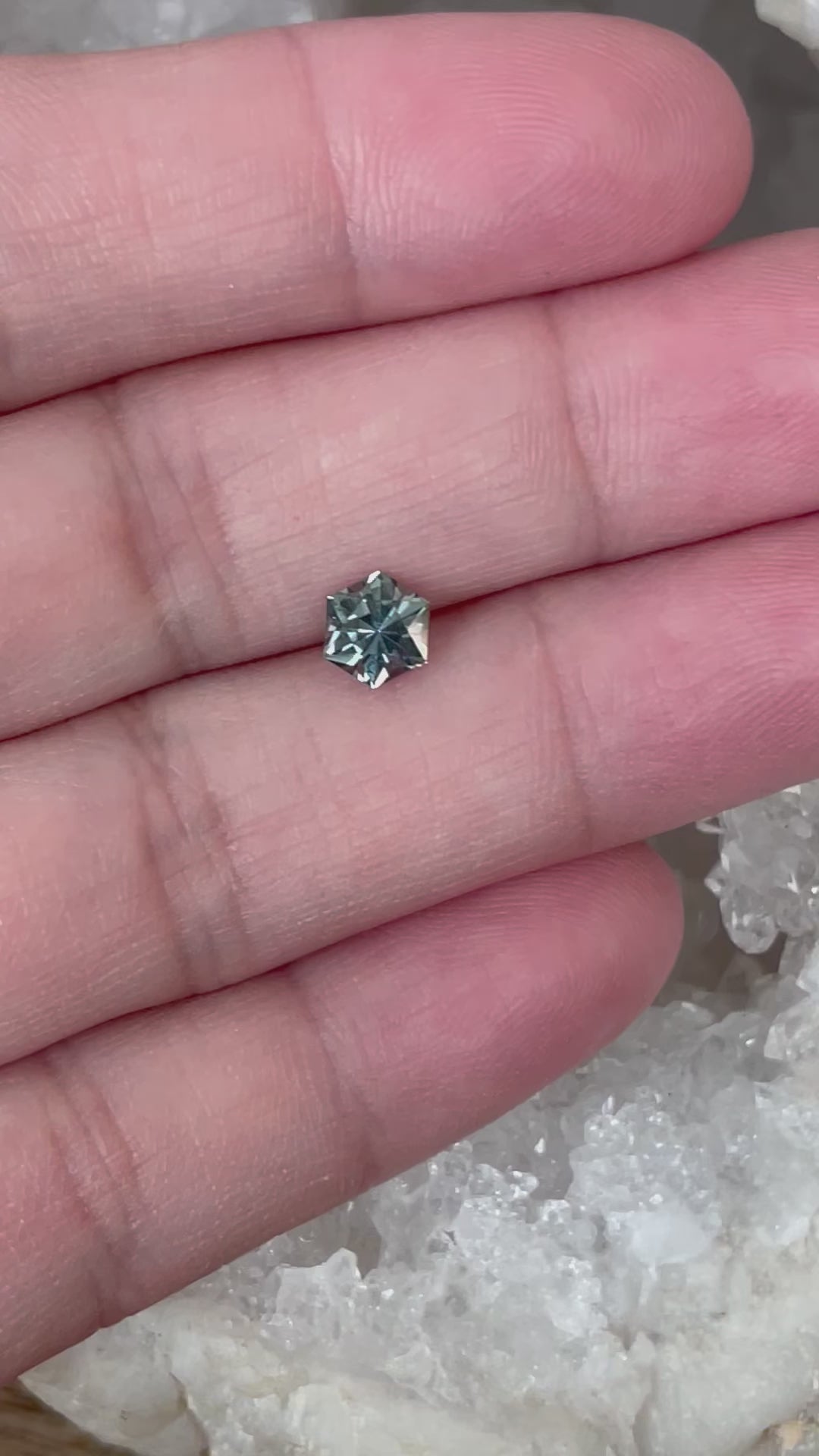 Montana Sapphire 1.00 CT Light Green Blue Hexagon Cut