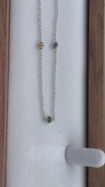 Load and play video in Gallery viewer, Montana Sapphire Rainbow 7 Stone Station Necklace .89 ctw 14KW
