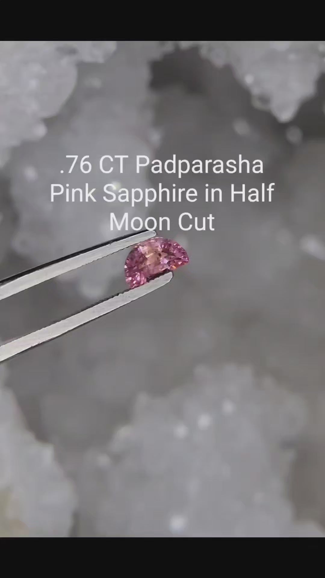 Montana Sapphire .76 CT Padparascha Half Moon Cut
